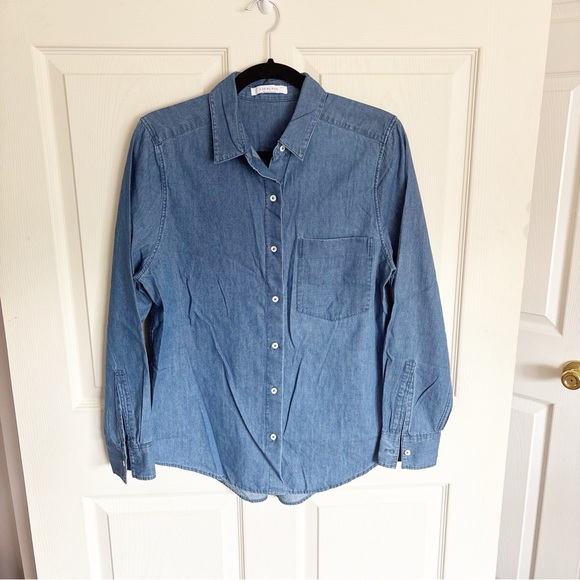 Everlane Tops - Everlane Medium Wash Denim Shirt Size Medium